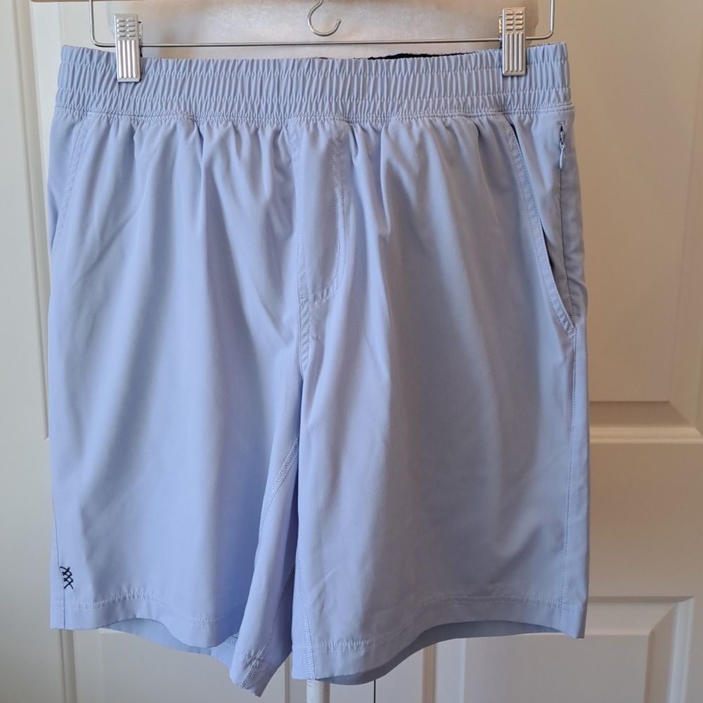 NWOT RHONE Mens Performance Unlined Misty Blue Atletic/Gym/Athleisure 9" Shorts